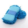 Blue Microfiber Chenille Car Wash Sponge Care Washing Brush Pad Cleaning Tool Auto Washing Towel Gloves Styling Accessories