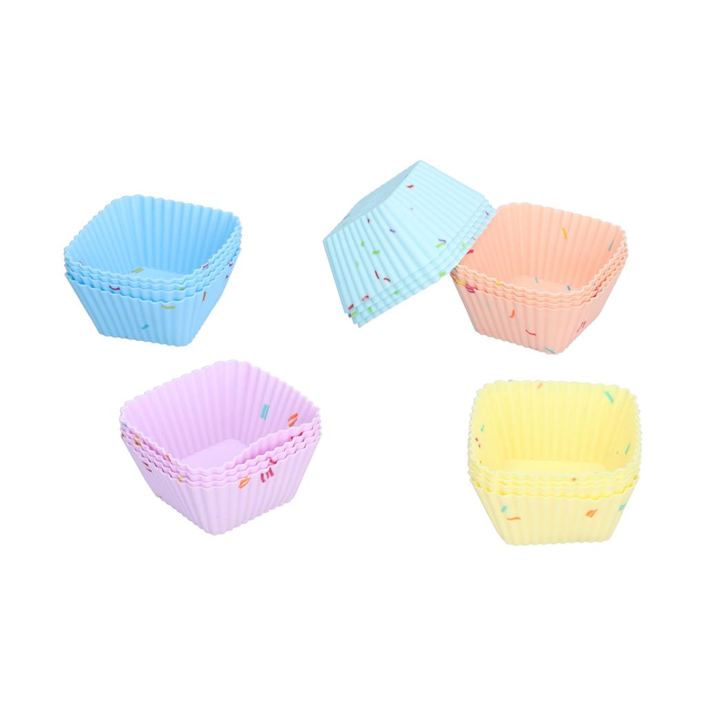 20Pcs Silicone Cupcake Mold Non Stick Reusable Baking Molds for Muffin Biscuits Cheese Cake