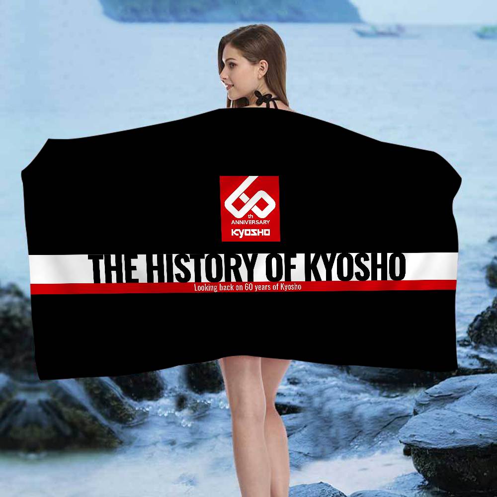 

Kyosho Japan RC Logo Microfiber Printed Beach Towel Mountain Climbing Yoga Beach Swimming Running Absorbent Soft Towel W30*H60(CM)