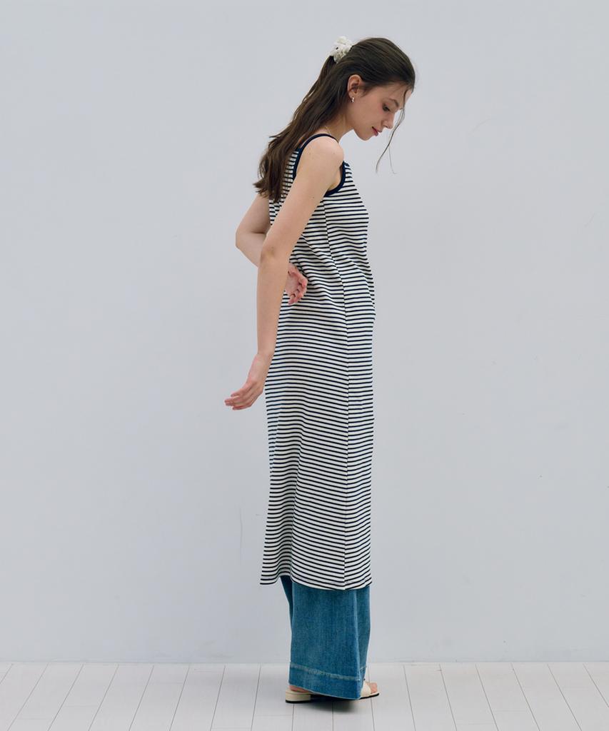 Metapeo Met Striped Bustier Dress Vacation Navy