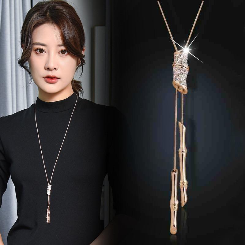 Korean Style Geometric Long Sweater Chain With Pendant For Women Fashion Accessories