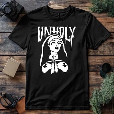 Unhly Gothic Nun T-shirt Latest Sarcastic Chruch Streetwear Top Women's Gift Tee