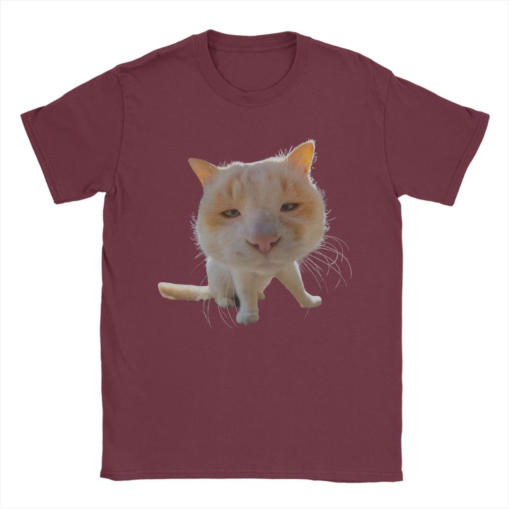 Men's Silly Cat Meme Funny Cat Face Mood T-Shirts  Tees Summer Short-Sleeved T-Shirt Crew Neck Hip Hop Design Tshirt Plus Size