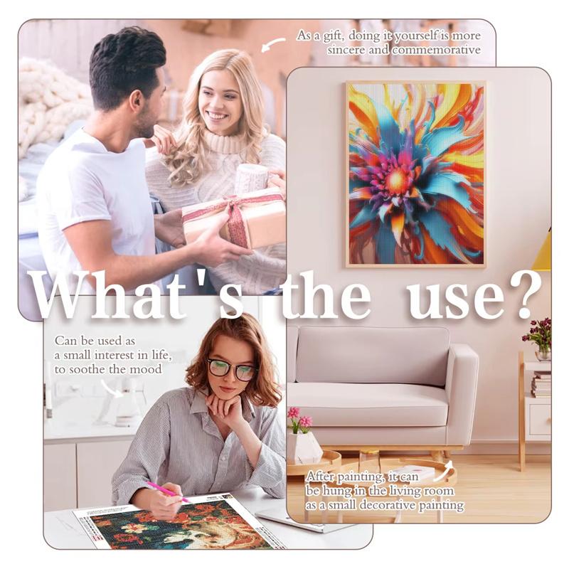 5D Full Round Diamond Painting Flower Rose DIY Embroidery Sets Modern Daisy Handmade Products For Interior Home Decor