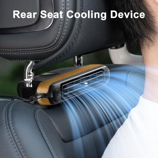 Car Back Seat Cooling Fan with Brushless Motor 3 Speeds Strong Airflow Low Noise Easy Installation Powerful Electric Air Circulation Fan