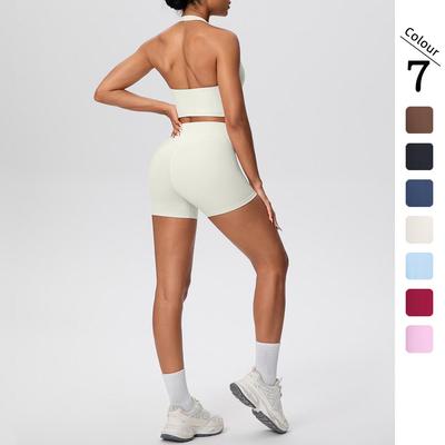 Europese & Amerikaanse Halter Sportbeha en Hoge Taille Yoga Short Set voor Vrouwen