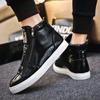 Fashion Fashion Silver Crocodile Skateboard Sneakers Men Mirrors Designer Mens Luxury Shoes Streetwear High Top Zip Men's Sports Shoes
