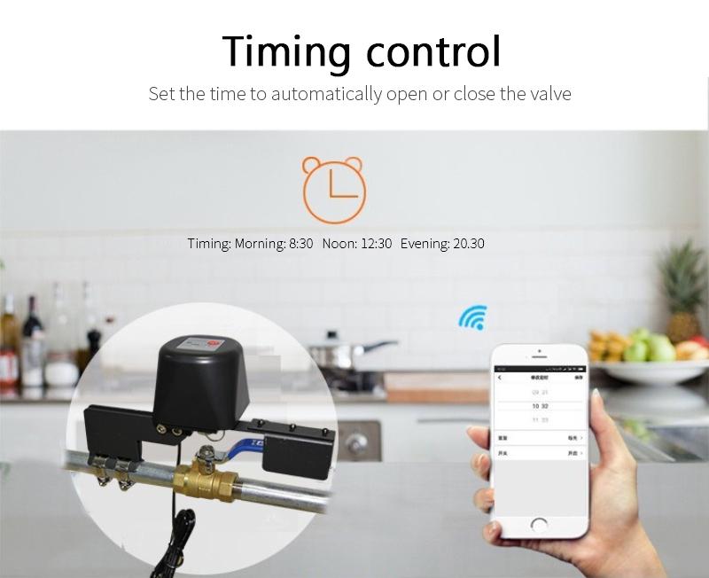 Tuya Smart Bluetooth/WiFi/ZigBee Valve for Water/Gas Control with Mechanical and Remote Timing Options via App.