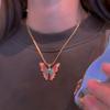 Barbie Princess Necklace Rainbow Fairy Dream Wonderland Same Collarbone Chain Color Drip Butterfly Necklace Female