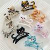 Cartoon Acetate Animal Cat Hair Claw  Shark Clip Personalized Rhinestone Hair Clip  Daily