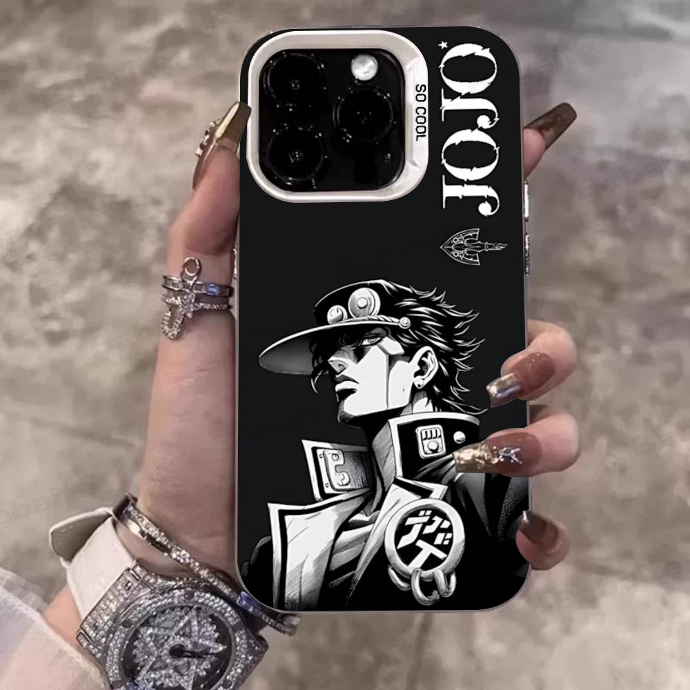 

Anime J-JoJo Classic B-Bizarre A-Adventure Phone Case For IPhone 17 16 15 14 11 12 13 Pro Max Plus Pro Colored Silver Cover iPhone 16