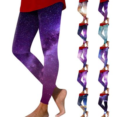 Kadın Modası Dış Giyim Astral Baskılı Dar Kesim Esnek Yoga Günlük Pantolon