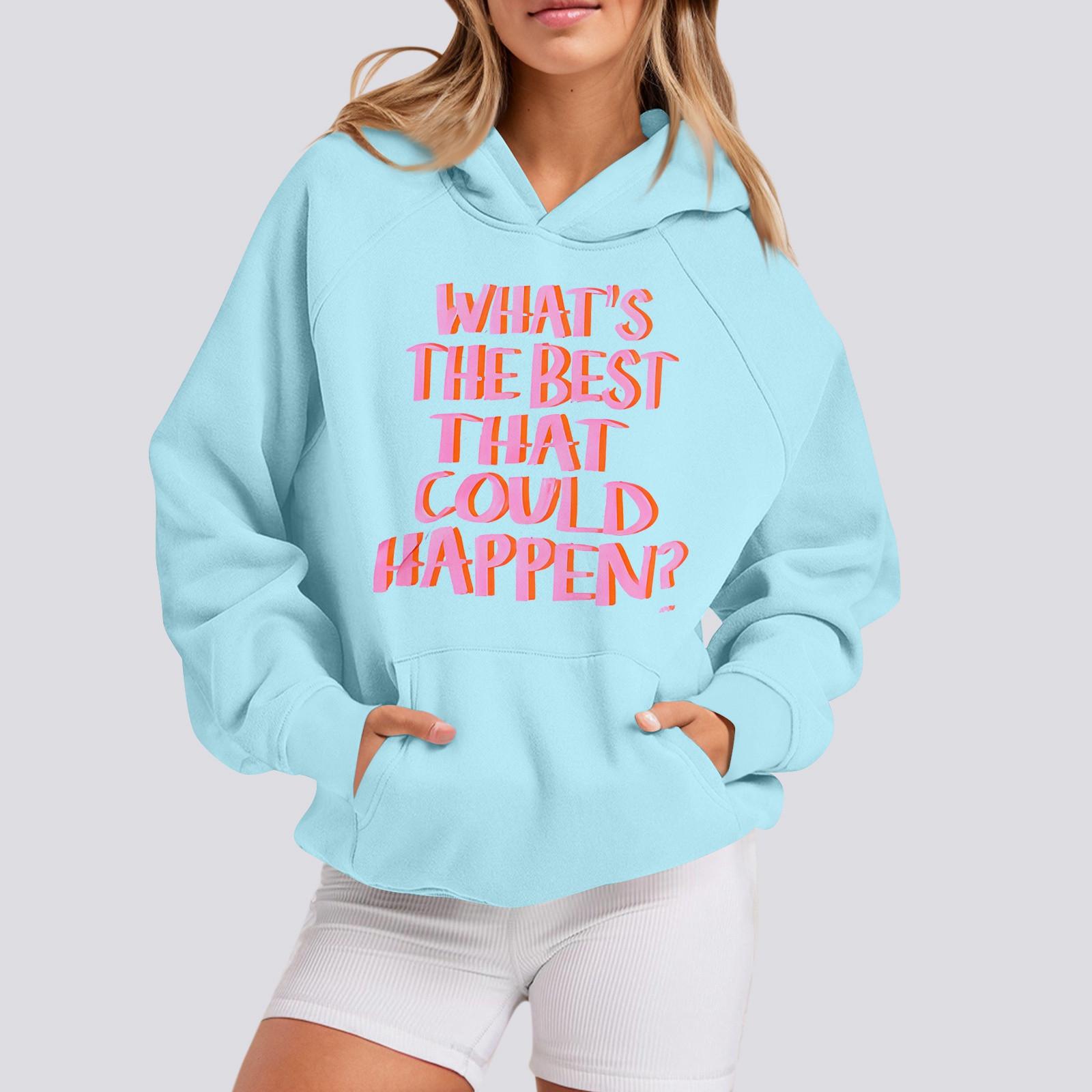 

Світшоти для дівчаток-підлітків, з довгим рукавом і літерним принтом, повсякденні толстовки з графічним малюнком, пуловер із зав’язками, милий великий худі XL