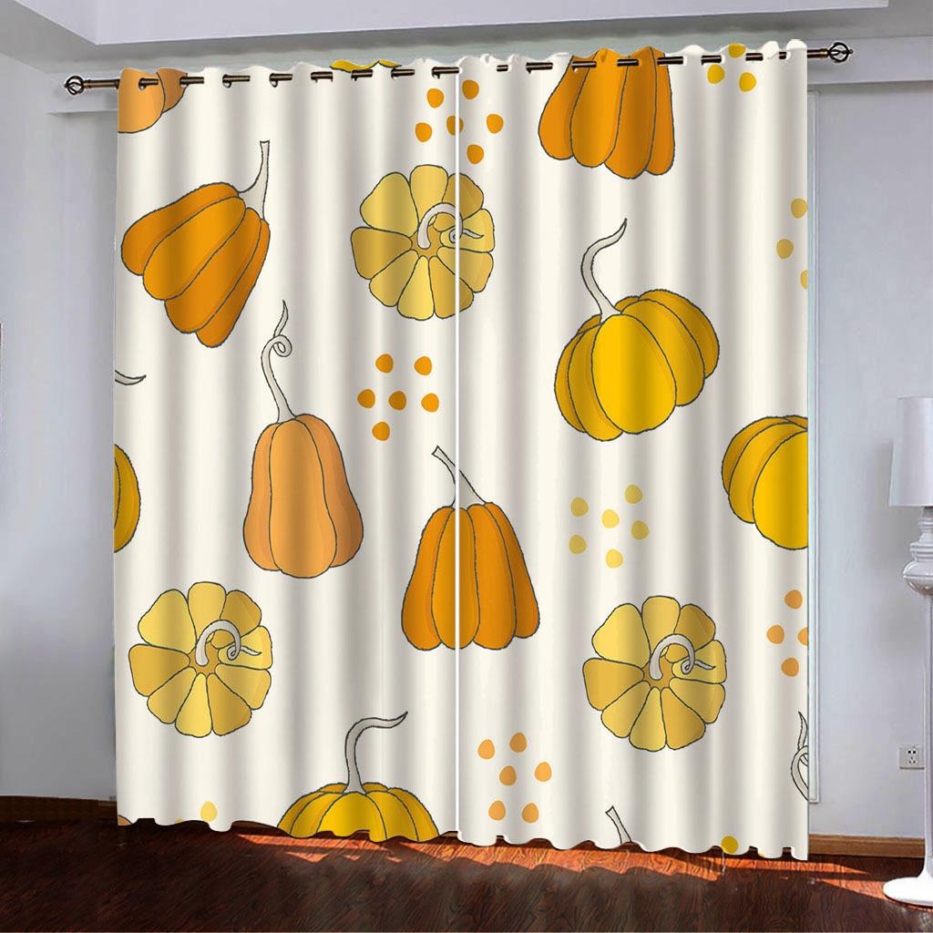 High Density Blackout Curtains Cartoon Small Objects Small Plants 3D Digital Printing Blackout Curtains
