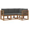 Outdoor Sofa Set with Cushions 4 Pcs Natural and Anthracite