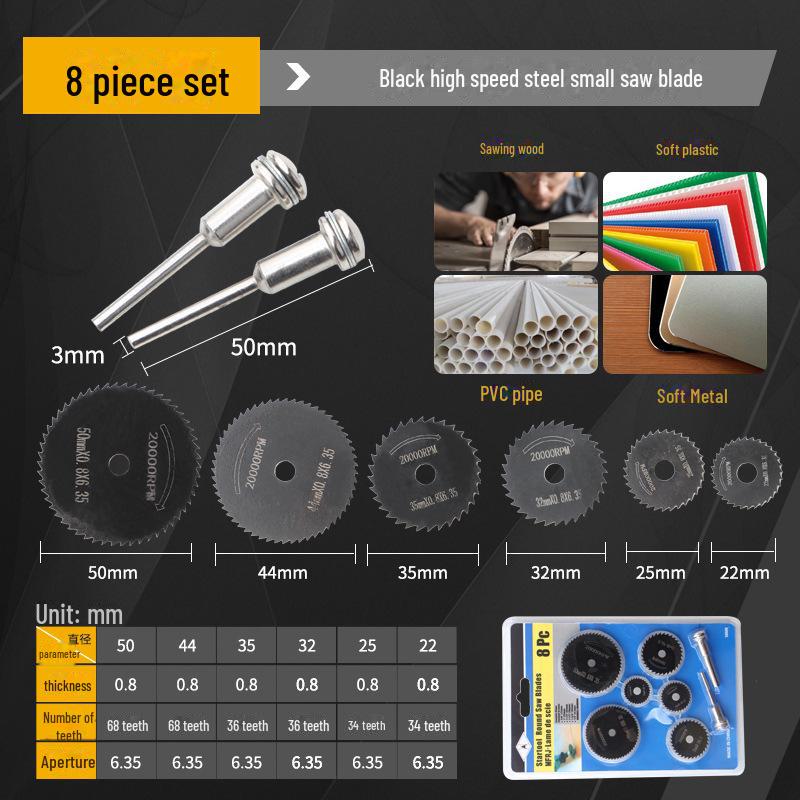 Mini HSS Circular Saw Blades for Woodworking and Metal Cutting, Electric Grinding Slices