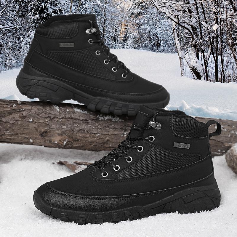 TUINANLE Men's High Top Casual Hiking Shoes - Autumn/Winter Wear-Resistant Trendy Sports Footwear Plush Boots