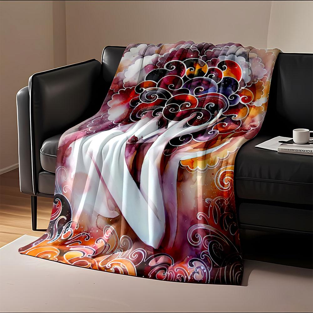 Swirling Colorful Cloud-like Patterns with Flowing Curves and Vivid Hues. for All Seasons Blanket Lunch Break Throw Gift