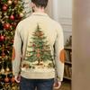 Weihnachtsdruck 3-Knopf - Herren-Sweatshirt mit Stehkragen, lässiger Outdoor-Kapuzenpullover mit Schnalle