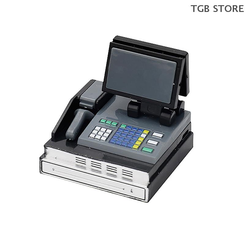 1Set Mini Cash Register Card Machine POS Machine DollHouse Supermarket Scene Props