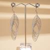Exaggerated Long Tassel Dangle Earrings Oval Hollow Ear Hook Temperament Charm Ear Clip  Gift