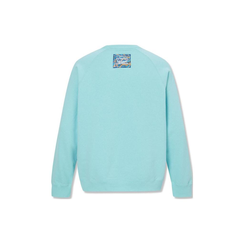 Levis FW23 Solid Color Crew Neck Pullover Long Sleeve Sweatshirt Men Sweatshirt Light-Blue A7763-0000