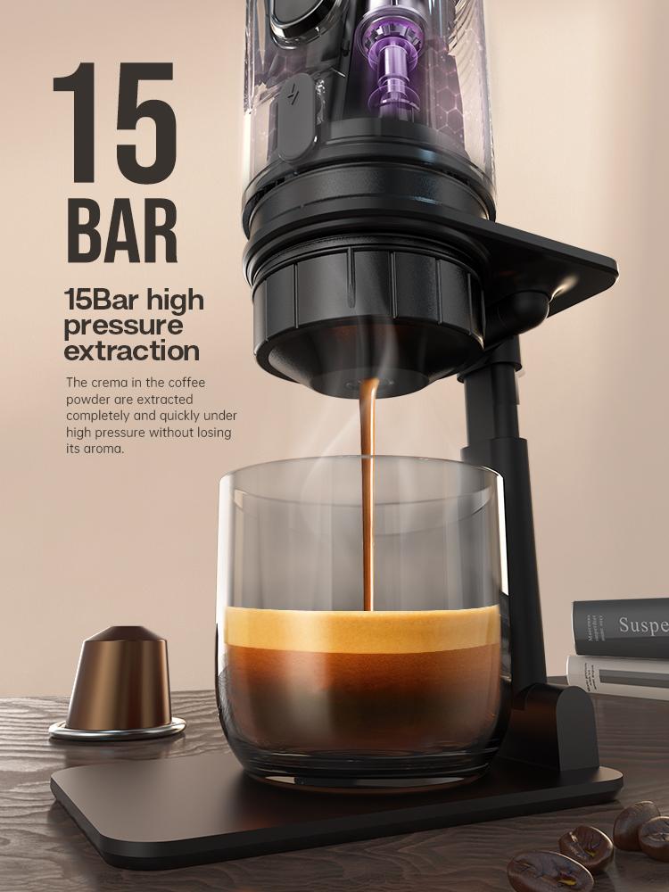 HiBREW Portable Coffee Machine H4A for Car & Home 3-in-1 Expresso Coffee Maker 80W 12V Car Coffee Maker