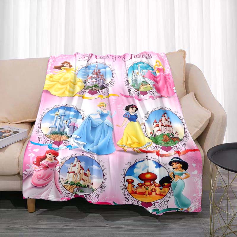 A Variety of Disney Princess Cartoon Blankets, Suitable for All Seasons, for Children and Adults, A Luxurious Gift Choice.