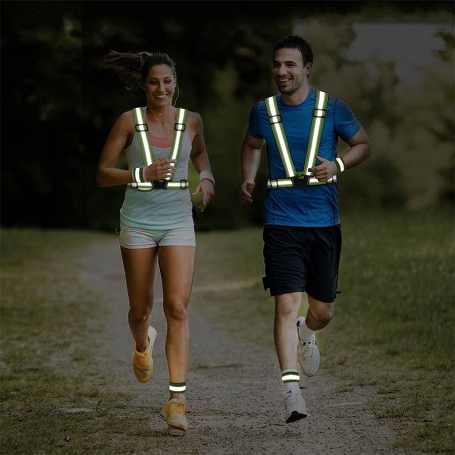 Adjustable Lightweight Reflective Vest for Outdoor Night Walking Biking Safety Gear Waterproof Running Safety Vests with Straps