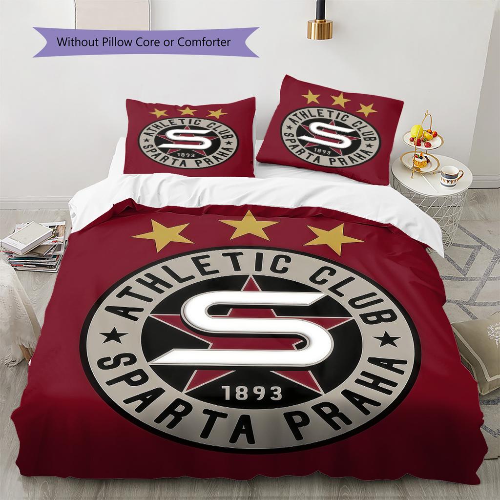 AC Sparta Prag Logo Bettwäsche Steppdecke Set Bettbezug Kissenbezug Heimdekoration Geburtstagsgeschenk (1 Bettbezug + 2 Kissenbezüge, ohne Füllung)