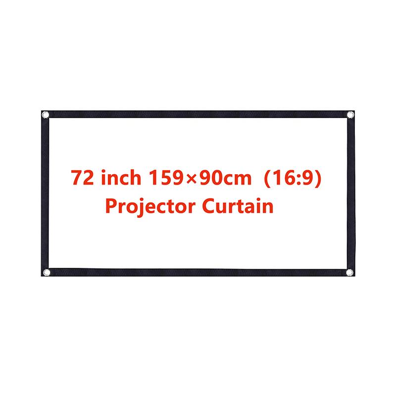 60 84 100 120 Inch 16:9 3:4 Portable Projector Screen Curtain Hd Display Screen Home Cinema Theater Movie Home Outdoor Office