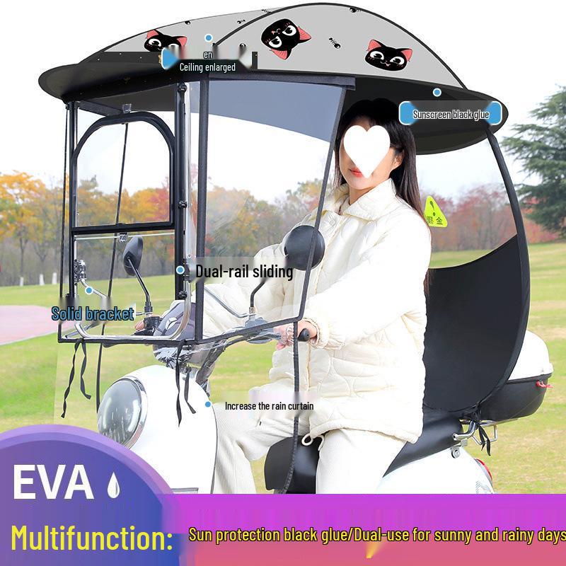 Electric Vehicle & Bicycle Canopy: Sunshade & Rain Protection for Motorcycles & Tricycles
