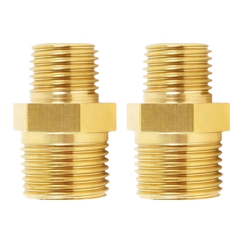 Strong Double Male Threaded Brass Fitting Universal Pipe Connector Univsersal Pipe Adapter for Home & Industrial Use