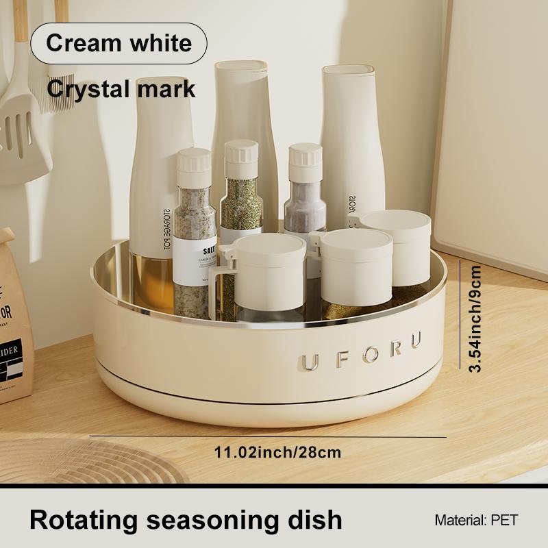 

Household light luxury rotating storage box large capacity plastic desktop perfume skin care shelf kitchen seasoning finishing