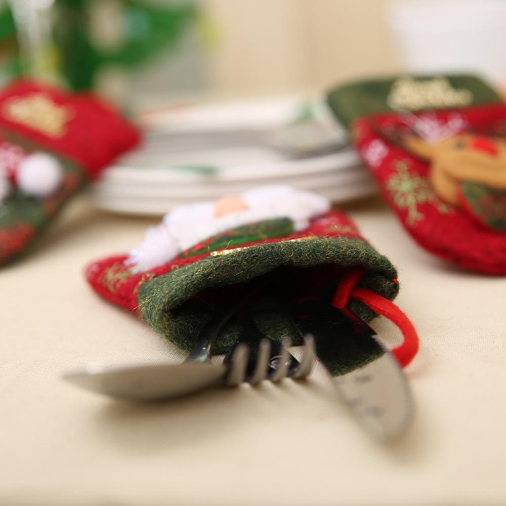 New Christmas Decorations Restaurant Tabletop Cutlery Set Knife and Fork Set Gift Bag Gloves