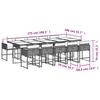 11 Piece Outdoor Dining Set with Cushions Grey Poly Rattan