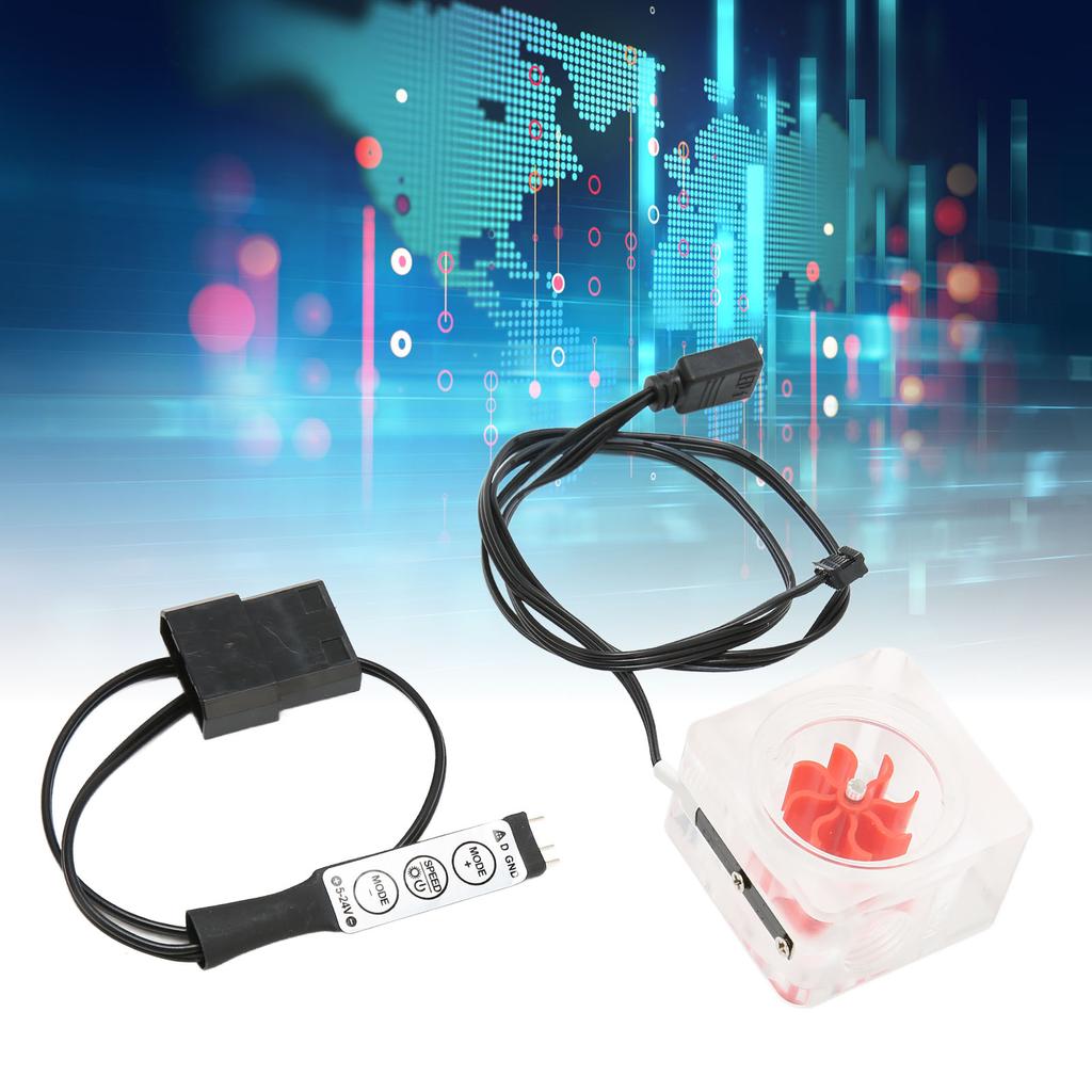 Water Cooling   Meter G1Celsius4 Thread 8 Impeller 3 Way   Acrylic Revolving Speed Meter for Computer