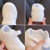 Children's white sneakers for boys and girls, spring soft-soled shoes, new student sports shoes, white girls' shoes