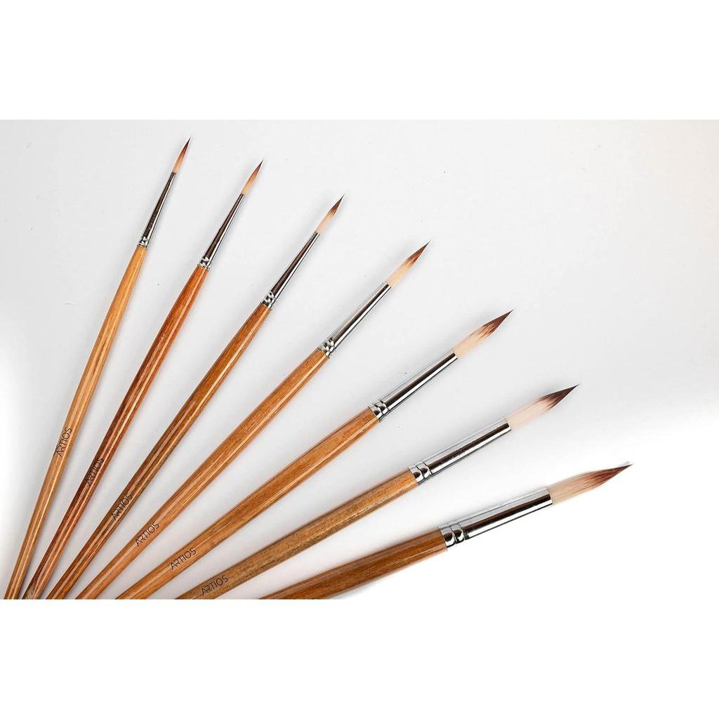 Handmade Professional Artist Painting Brush Set for Acrylic, Watercolor, & Gouache Painting with Brush Holder - Cruelty-Free