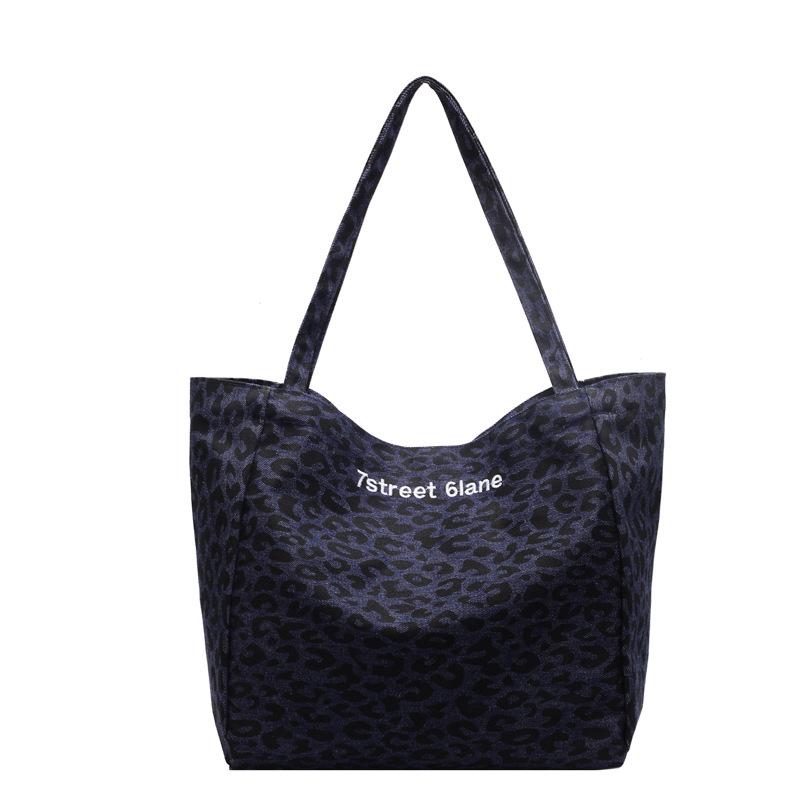 

Women s bag exquisite retro style leopard print denim armpit bag new versatile embroidered thread women s shoulder handbag темно-синий