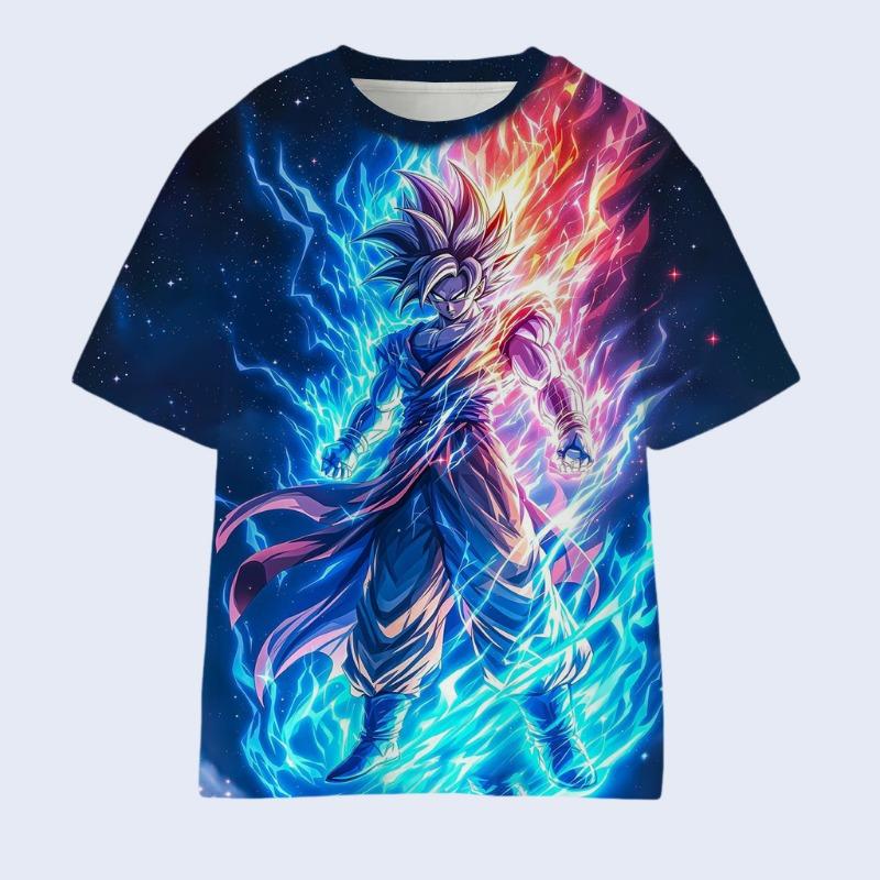 New Japanese Dragon Ball Anime Merch T-Shirt Trendy Y2K Style Design Unisex & Kids Loose Fit Short Sleeves for Summer