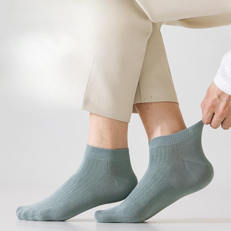 Men's Socks, Summer Thin Cotton Socks, Antibacterial, Anti-pilling, Deodorizing, Sweat-absorbing and Breathable, Summer Sports Boat Socks for Men