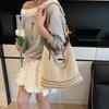 Holiday Style Woven Bag Women's 2025 Summer New Fashion Hollow Knitted Shoulder Bag Large Capacity Commuter Tote Bag
