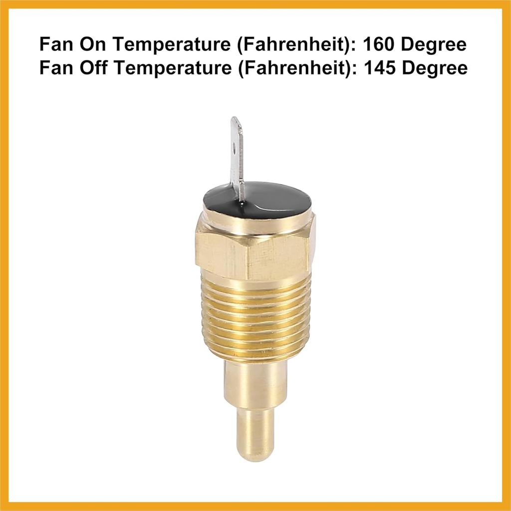 Universal Automotive Radiator Engine Cooling Fan Temperature Thermo Sensor Switch 3/8" NPT 160 Degree On 145 Degree Off Replacement