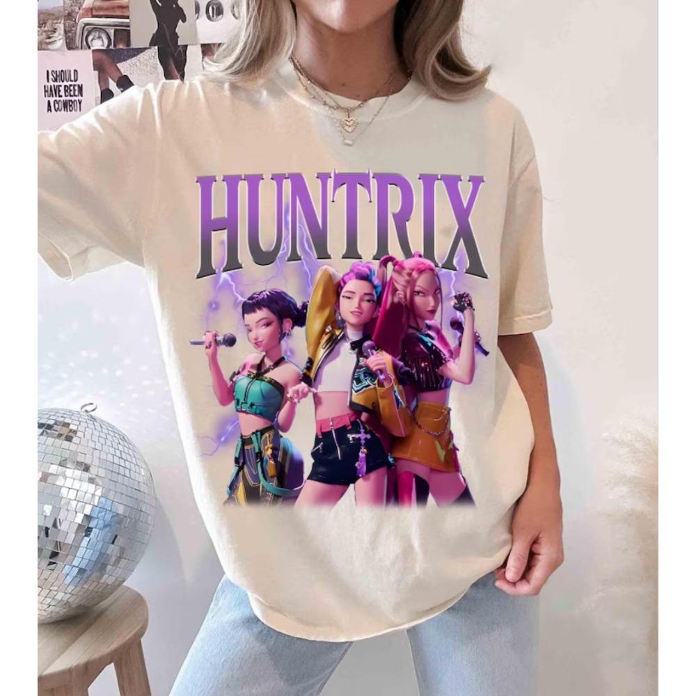 Huntrix Girls  Shirt Huntrix Devil Hunter T-shirt Mira Rumi Joey Shirt Devil Hunter Merch Gift for Kpop Fans Kpop T-shirt XS