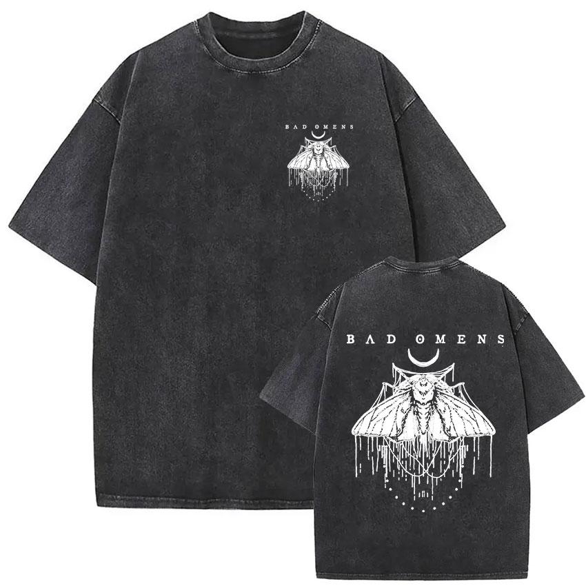 Rock Band Bad Omens Do You Feel Love Tour Vintage Washed T Shirts Men Women Gothic Fashion Short Sleeve Tshirt Streetwear