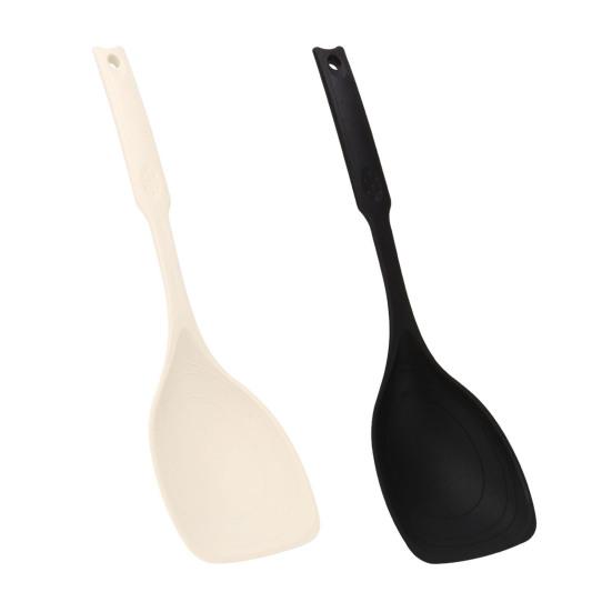 Silicone Cooking Spoon with Deep Bowl And Measurement Mark for Mixing Serving Scooping Scraping Heat Resistant Kitchen Spatula for Non-Stick Cookware