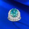 Luxury Set With Diamonds 10 * 12 Pa Green Background Ice Flower Ring Female Rich Woman