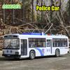 Children Inertial Pull Back Police Car Model Bus Vehicle Model With Light Collection Toy Car For Boys Girls Kids Birthday Gifts