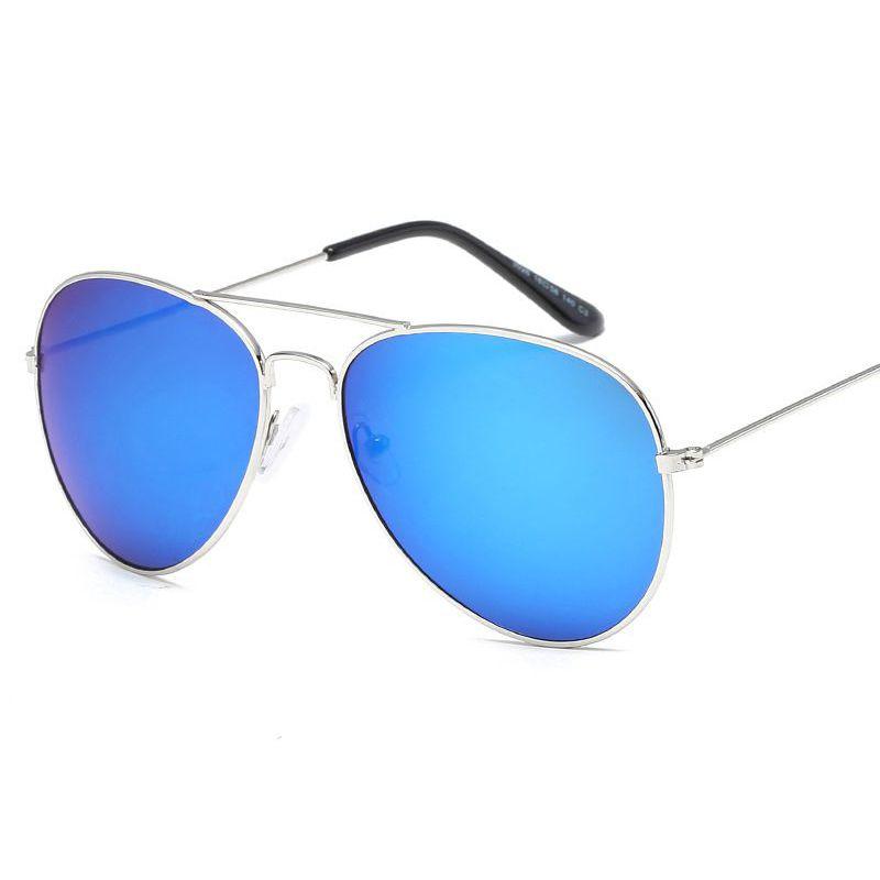 Lunettes de soleil de mode vintage surdimensionnées à verres miroir pour femmes et hommes avec monture en métal